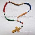 Muti color fashion jewelry necklace wood rosary